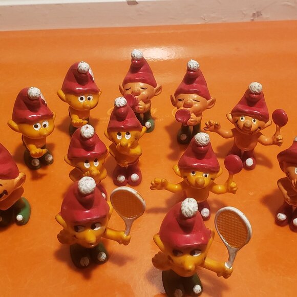1978 Empire Gnome Family Orange Smurfs Lot Of 12 - Picture 1 of 5
